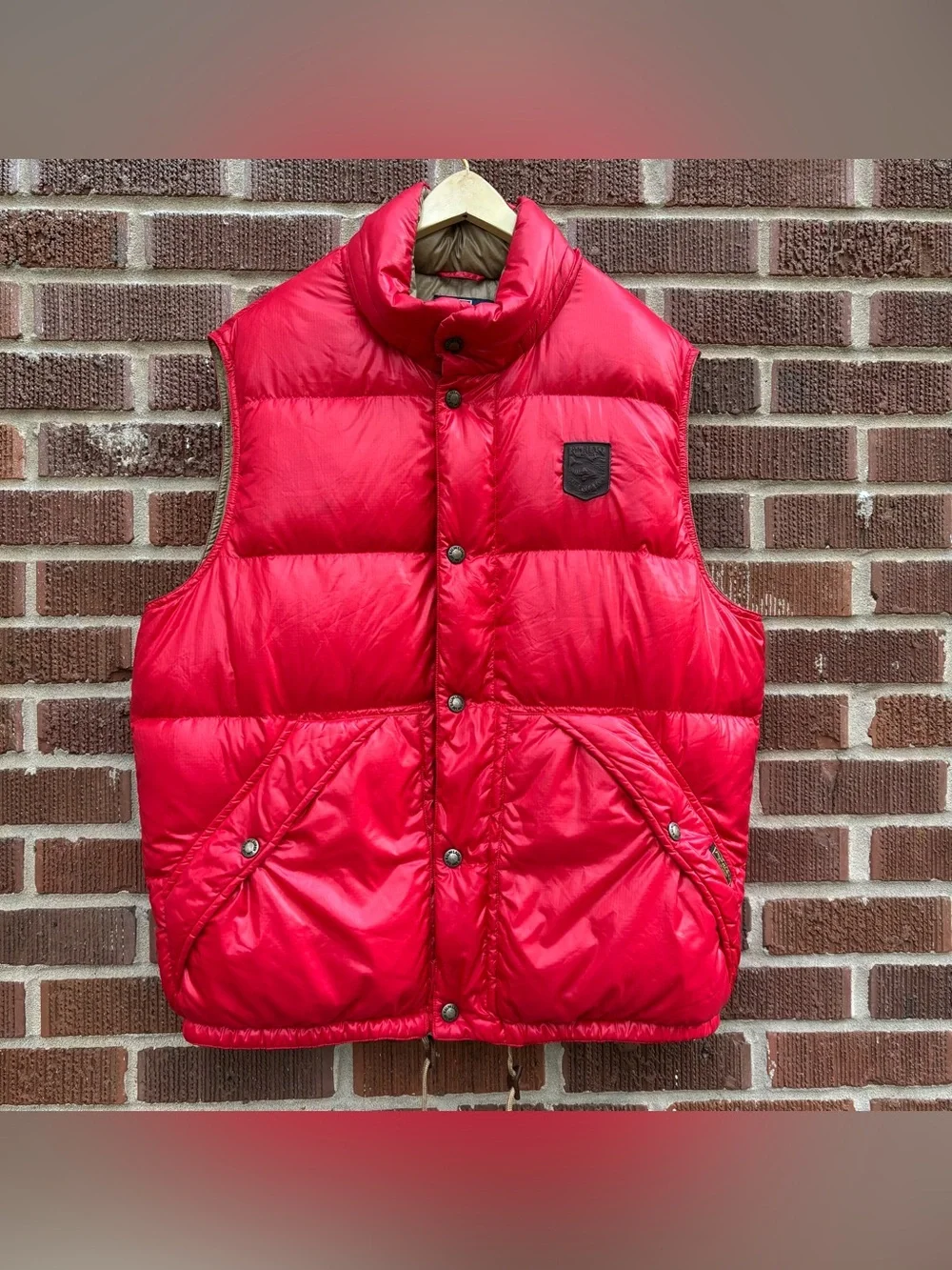 Polo Ralph Lauren Vest Mens Sz L Puffer Down Red Bubble Jacket RARE VINTAGE 90s